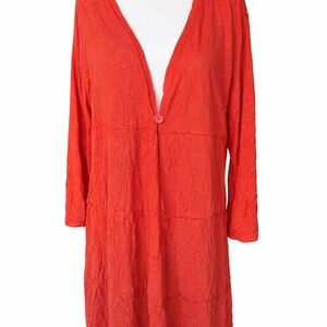 Papa Vancouver Sierra Orange Crinkle Tiered Tunic | Large